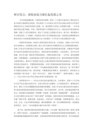 研讨发言：汲取奋进力量 扛起发展之责.docx