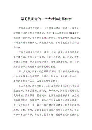 纪检干部学习贯彻党的二十大精神心得感悟六篇.docx