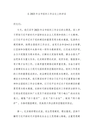 在2023年全市组织工作会议上的讲话.docx