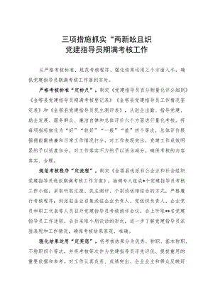 三项措施抓实“两新”组织党建指导员期满考核工作.docx
