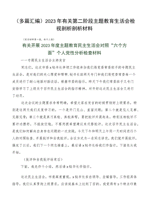 （多篇汇编）2023年有关第二阶段主题教育生活会检视剖析剖析材料.docx