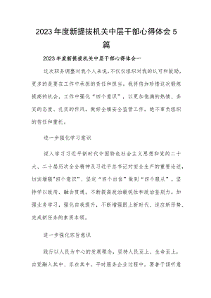 2023年度新提拔机关中层干部心得体会5篇.docx