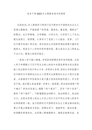 党务干部2023年主题教育读书班感悟.docx