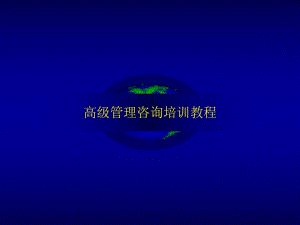 高级管理咨询培训教程.ppt