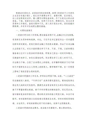 专题民主生活会对照检查材料.docx