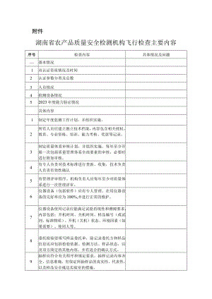 湖南省农产品质量安全检测机构飞行检查主要内容.docx
