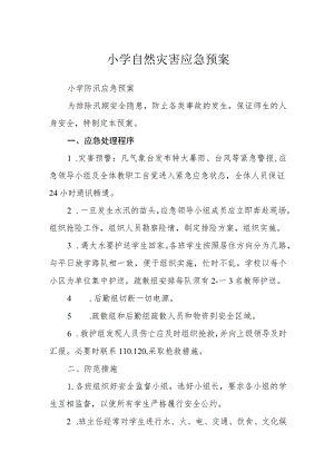 小学自然灾害应急预案.docx