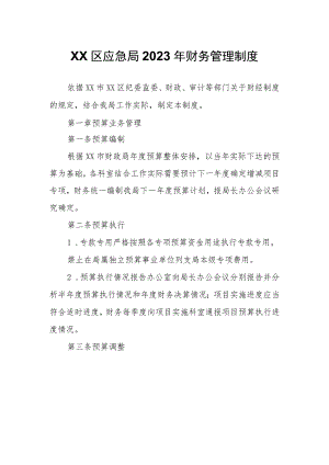 XX区应急局2023年财务管理制度.docx