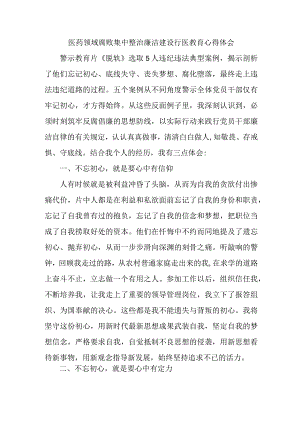康复医院医生开展医药领域腐败集中整治廉洁建设行医教育个人心得体会.docx