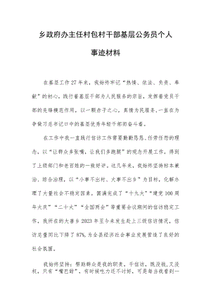 乡政府办主任村包村干部基层公务员个人事迹材料.docx