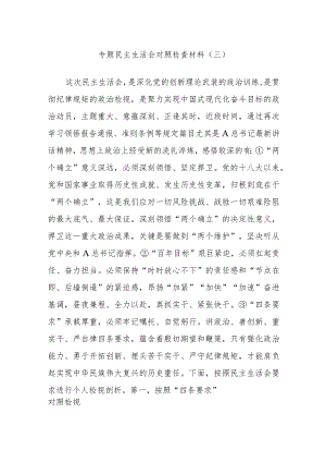 专题民主生活会对照检查材料（三）.docx