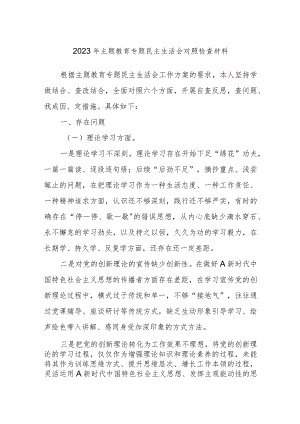 个人在2023年主题教育专题民主生活会 对照检查材料.docx