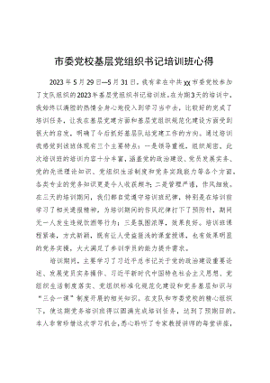 市委党校基层党组织书记培训班心得.docx