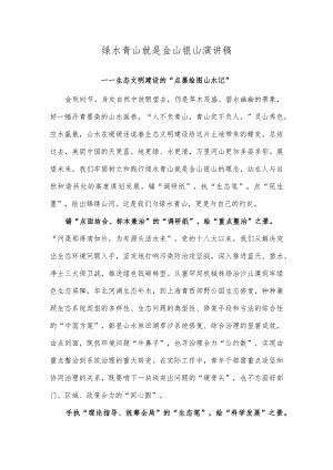 绿水青山就是金山银山演讲稿.docx