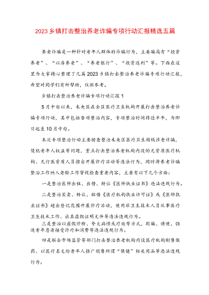 2023乡镇打击整治养老诈骗专项行动汇报精选五篇.docx