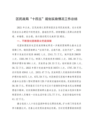 区民政局“十四五”规划实施情况工作总结.docx