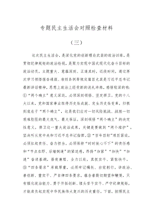 专题民主生活会对照检查材料（三）.docx