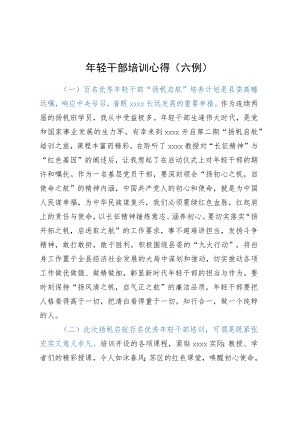 年轻干部培训心得（六例）.docx