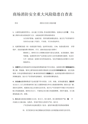 商场消防安全重大风险隐患自查表.docx