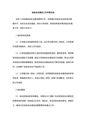 班组安全建设工作开展总结.docx