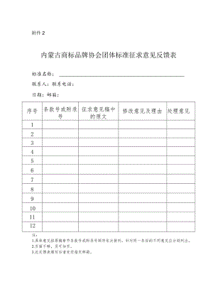 内蒙古商标品牌协会团体标准征求意见反馈表.docx