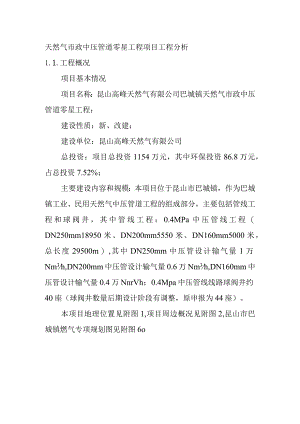 天然气市政中压管道零星工程项目工程分析.docx