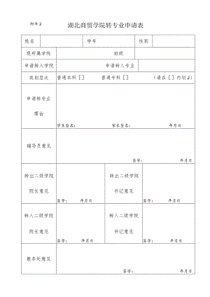 湖北商贸学院转专业申请表.docx