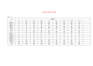 劳动力使用计划表.docx