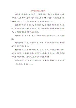 劳动力配备计划.docx