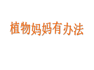 3植物妈妈有办法.ppt