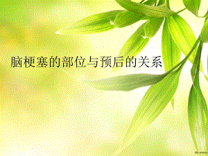 脑梗塞的部位与预后的关系.ppt