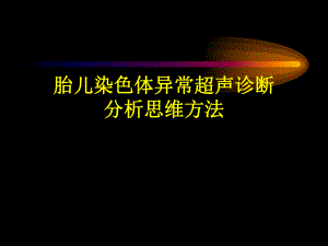 胎儿染色体异常超声诊断分析思维方法.ppt