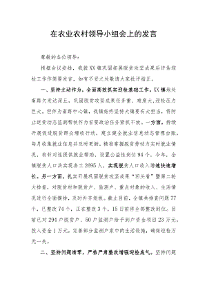 在农业农村领导小组会上的发言.docx