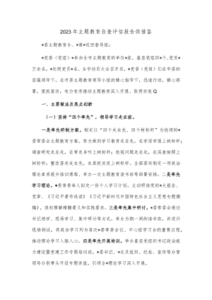 2023年主题教育自查评估报告供借鉴.docx