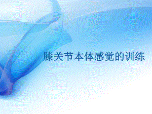 膝关节本体感觉的训练.ppt