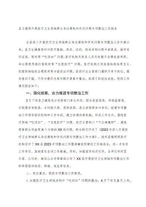 2023年县卫健局开展医疗卫生领域群众身边腐败和作风问题专项整治工作报告.docx