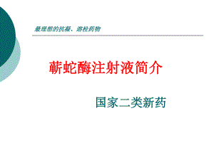 蕲蛇酶注射液简介.ppt