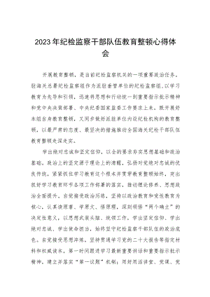 “2023年纪检监察干部队伍教育整顿”心得体会(五篇).docx