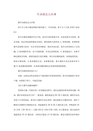 耳朵烧怎么回事.docx