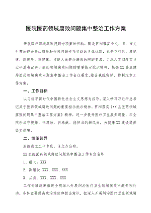 医药领域腐败问题集中整治自纠自查工作方案多篇合集.docx