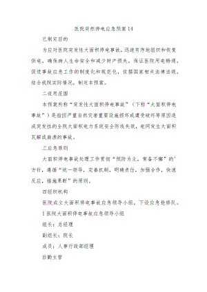 医院突然停电应急预案14.docx