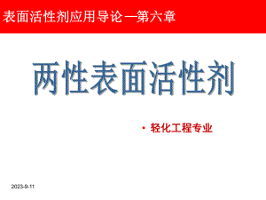 表面活性剂应用导论第6章两性表面活性剂1.ppt