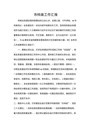 市档案工作汇报.docx
