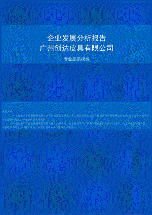 广州创达皮具有限公司企业发展分析报告.docx