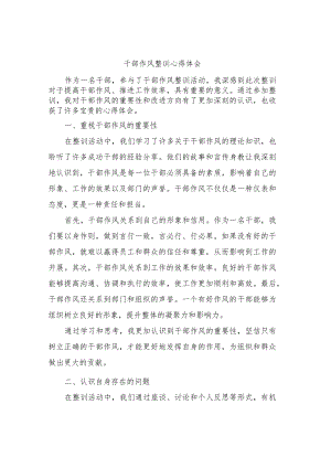 干部作风整训心得体会.docx