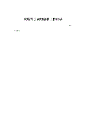 现场评价实地察看工作底稿.docx