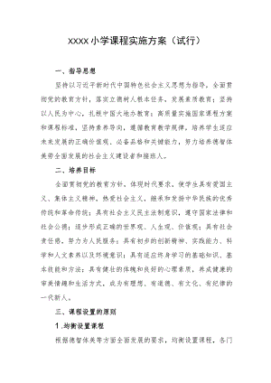 小学课程实施方案（试行）.docx