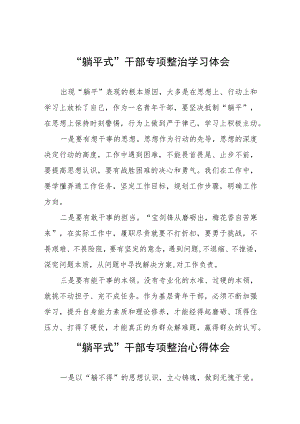 乡镇“躺平式”干部专项整治的心得体会八篇样本.docx