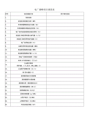 电厂调峰项目调查表.docx