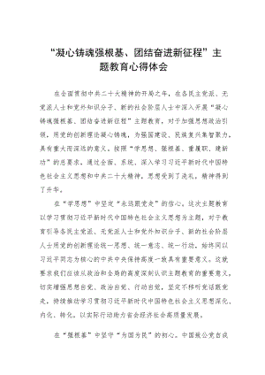 “凝心铸魂强根基、团结奋进新征程”主题教育学习体会三篇样本.docx
